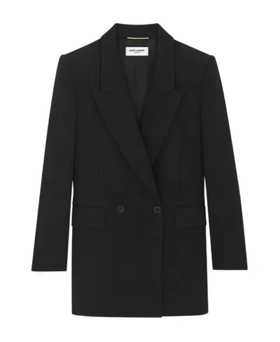 SAINT LAURENT SAINT LAURENT DOUBLE-BREASTED LONG-SLEEVED JACKET