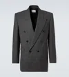 Saint Laurent Double-breasted Blazer In Gray