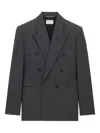 Saint Laurent Tailored Blazer With Double-breasted Design In Gray
