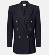Saint Laurent Double-breasted Blazer Jacket In Blue