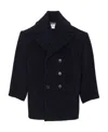 Saint Laurent Oversized Double-breasted Wool-twill Coat In Black