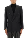 Saint Laurent Double-breasted Wool Jacket In Black