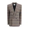 Saint Laurent Giacca Doppiopetto Con Sei Bottoni E Revers A Lancia In In Brown