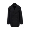 Saint Laurent Double-breasted Wool Peacoat In Black