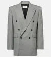 Saint Laurent Wool Chiné Jacket In Grey