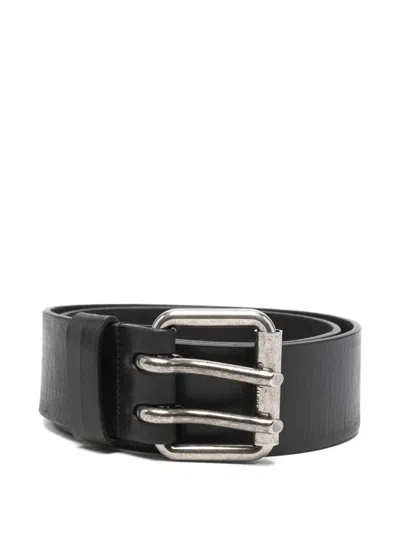 Saint Laurent Double-buckle Belt In Black