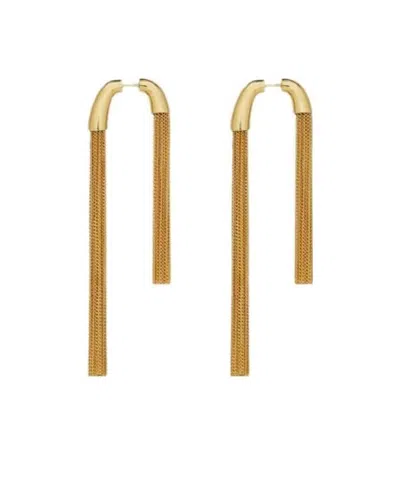 Saint Laurent Double Chain Earrings In Gold