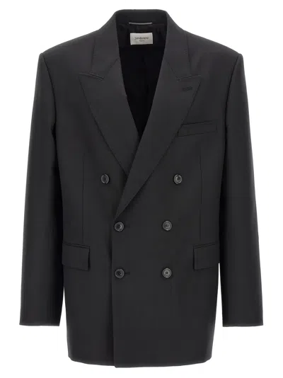 Saint Laurent Double Croisee Blazer In Black