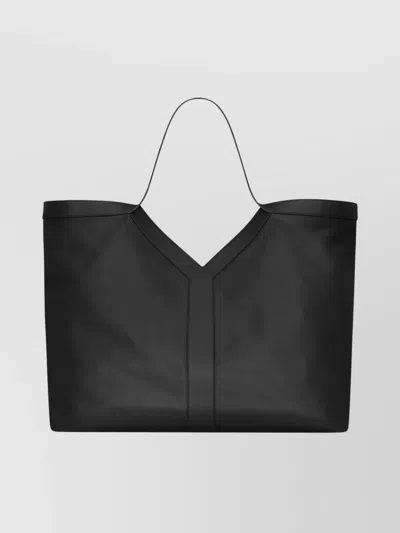 Saint Laurent Double Handle Bv Tote Bag With V-shaped Opening In Black