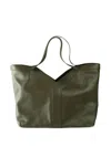 Saint Laurent Double-handle Leather Tote Bag In Green