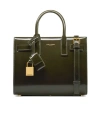 Saint Laurent Sac De Jour Nano Patent Leather Handbag With Metal Padlock In Black