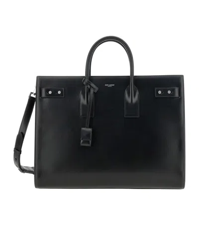 Saint Laurent Double Handle Shoulder Bag In Black