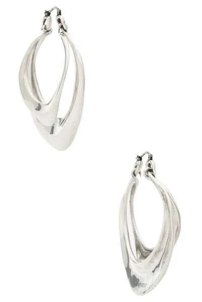 Saint Laurent Double Hoop Earrings In Silver
