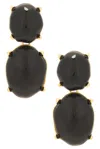 Saint Laurent Double Pendant Earrings In Black