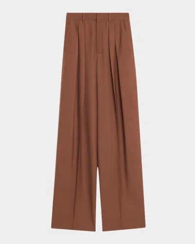Saint Laurent Double-pleated Straight-leg Trousers