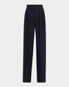 Saint Laurent Double-pleated Straight-leg Wool Pants