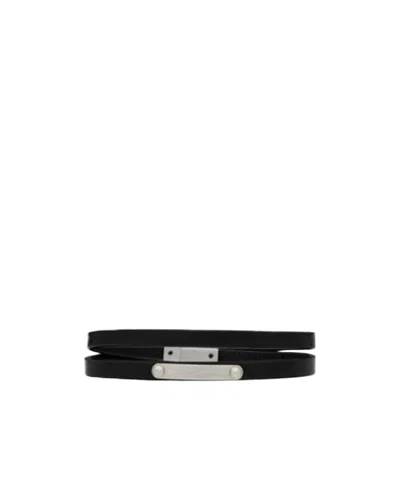 SAINT LAURENT SAINT LAURENT LOGO ENGRAVED DOUBLE-WRAP BRACELET