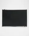 Saint Laurent Double-zip Travel Pouch Bag In Leather In Black