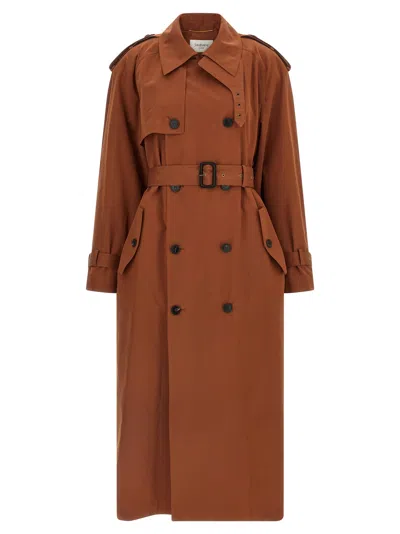 Saint Laurent Double-breasted Trench Coat Coats And Trench Coats Brown