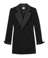 Saint Laurent Double-breasted Wool Coat In Black