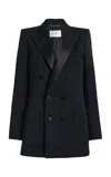 Saint Laurent Double-breasted Wool Jacket In Black