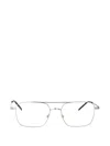 Saint Laurent Double-bridge Glasses In Silver