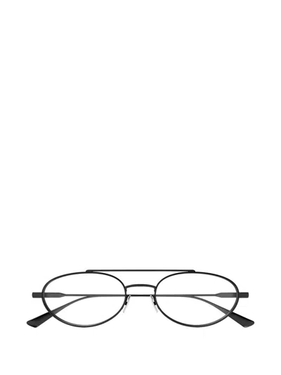 Saint Laurent Double-bridge Oval-frame Glasses In Black