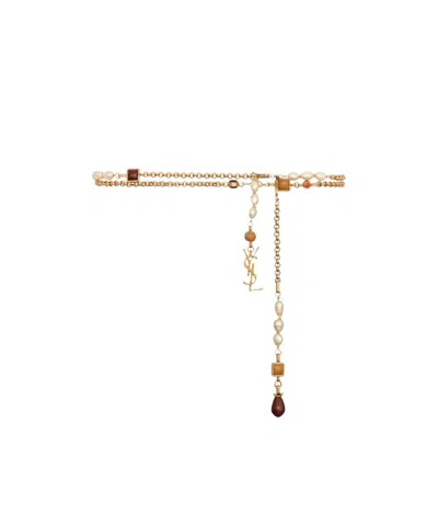 Saint Laurent Double-strand Cable Chain Belt In Multi