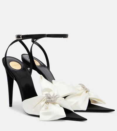 Saint Laurent Dove Embellished Sandals In Black