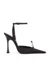 Saint Laurent Doville Pump In Nero & Crystal