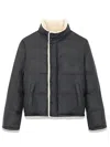 Saint Laurent Faux-shearling Semi Shiny Puffer Jacket In Black