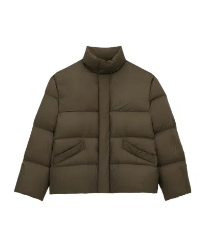 Saint Laurent Down Puffer Jacket In Water-repellent Canvas In Brown