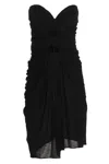Saint Laurent Draped Cut Out Dress Skirts Black