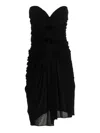 Saint Laurent Draped Cut Out Dress Skirts Black