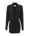 Saint Laurent Draped Wool-jersey Mini Dress In Black