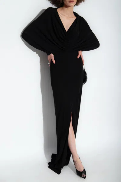 Saint Laurent Draped Dress In Black