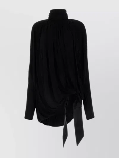 Saint Laurent Blusa In Viscosa Nera Uomo In Black