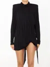 Saint Laurent Draped Wool-jersey Mini Dress