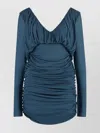 Saint Laurent Draped Knitted Dress Open Back