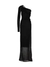 Saint Laurent Draped Long Dress Dresses Black In Black