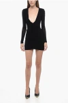 Saint Laurent Long Sleeve Mini Dress Black