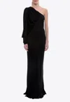 Saint Laurent Draped One-shoulder Maxi Dress