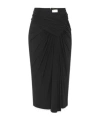 Saint Laurent Falda Shiny Negra Anudada A Cintura In Black