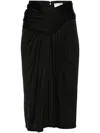 Saint Laurent Drapierter Bleistiftrock In Schwarz