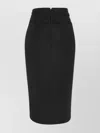 Saint Laurent Draped Pencil Skirt Featuring Ruched Detailing