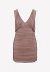Saint Laurent Woman Short Dress Light Brown Size 6 Cupro In Beige