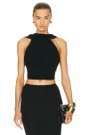 Saint Laurent Draped Top In Noir