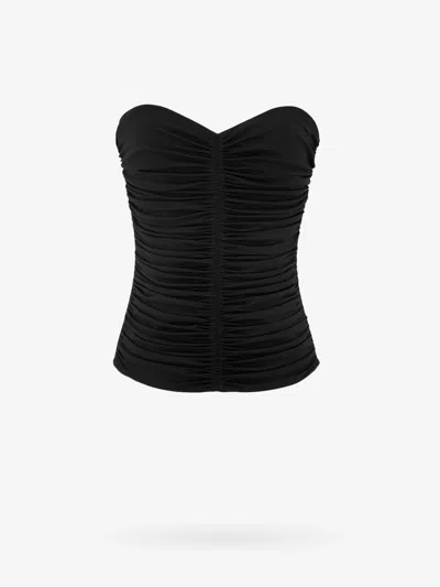 SAINT LAURENT DRAPED VISCOSE TOP