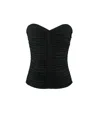 Saint Laurent Draped Viscose Top In Black