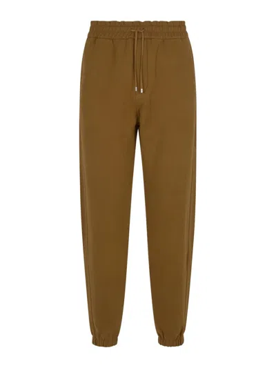 Saint Laurent Drawstring Slim Fit Pants In Brown